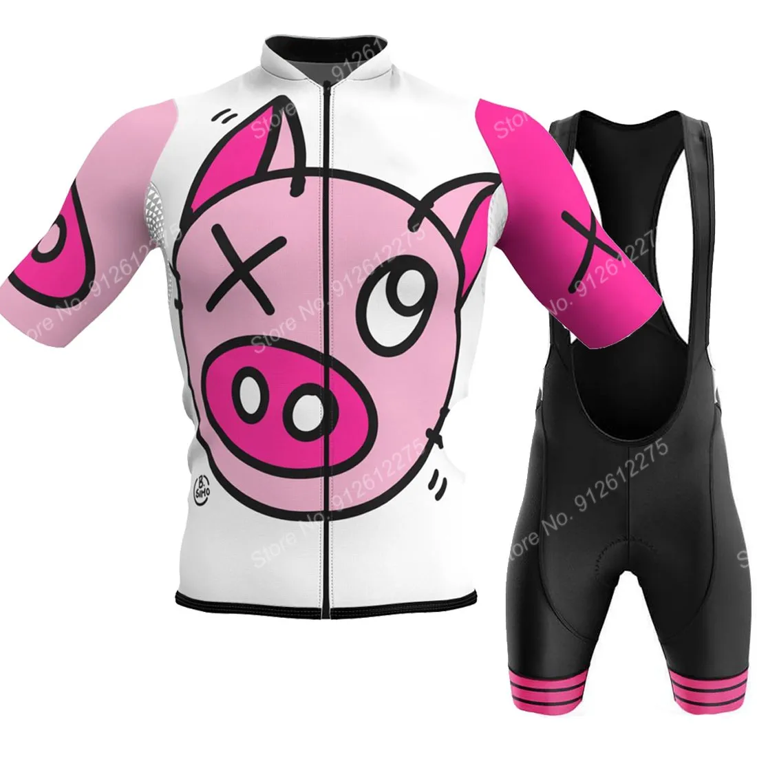Cycling Bib Shorts - Set Cartoon Comic Pig 2023 Cycling