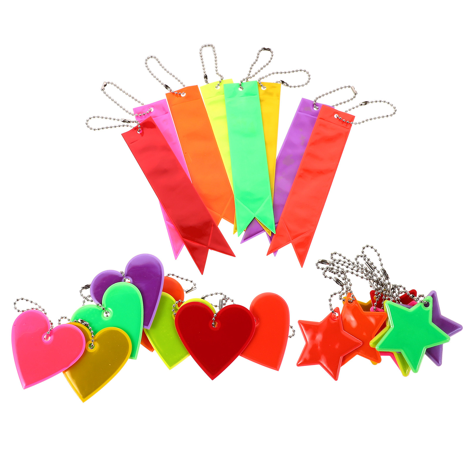 Cycling Visibility Gear - 24Pcs Safety Reflective Keyring Pendant Outdoor