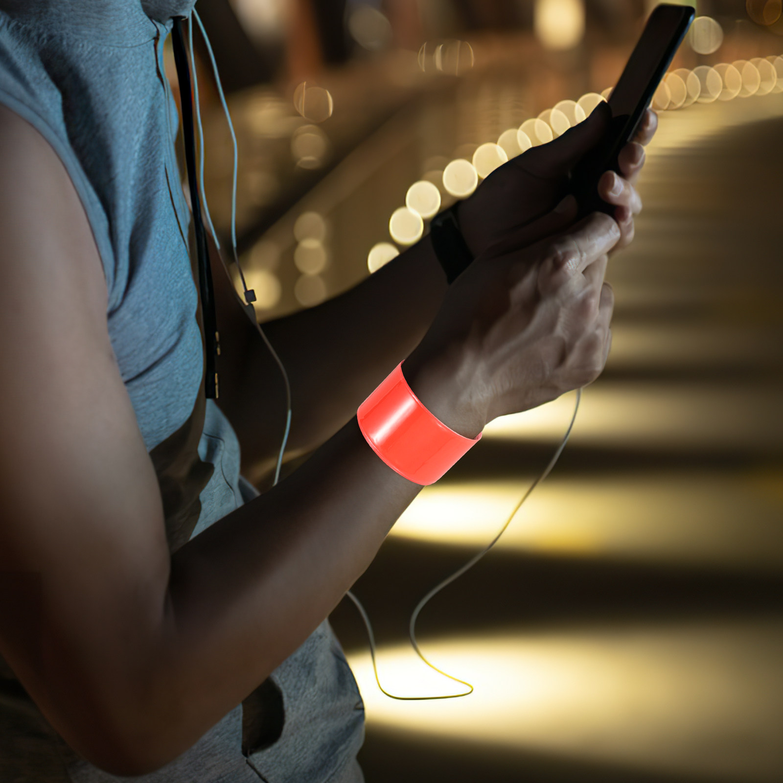 Cycling Visibility Gear - 12Pcs Reflective Snap Bracelets High Visibility