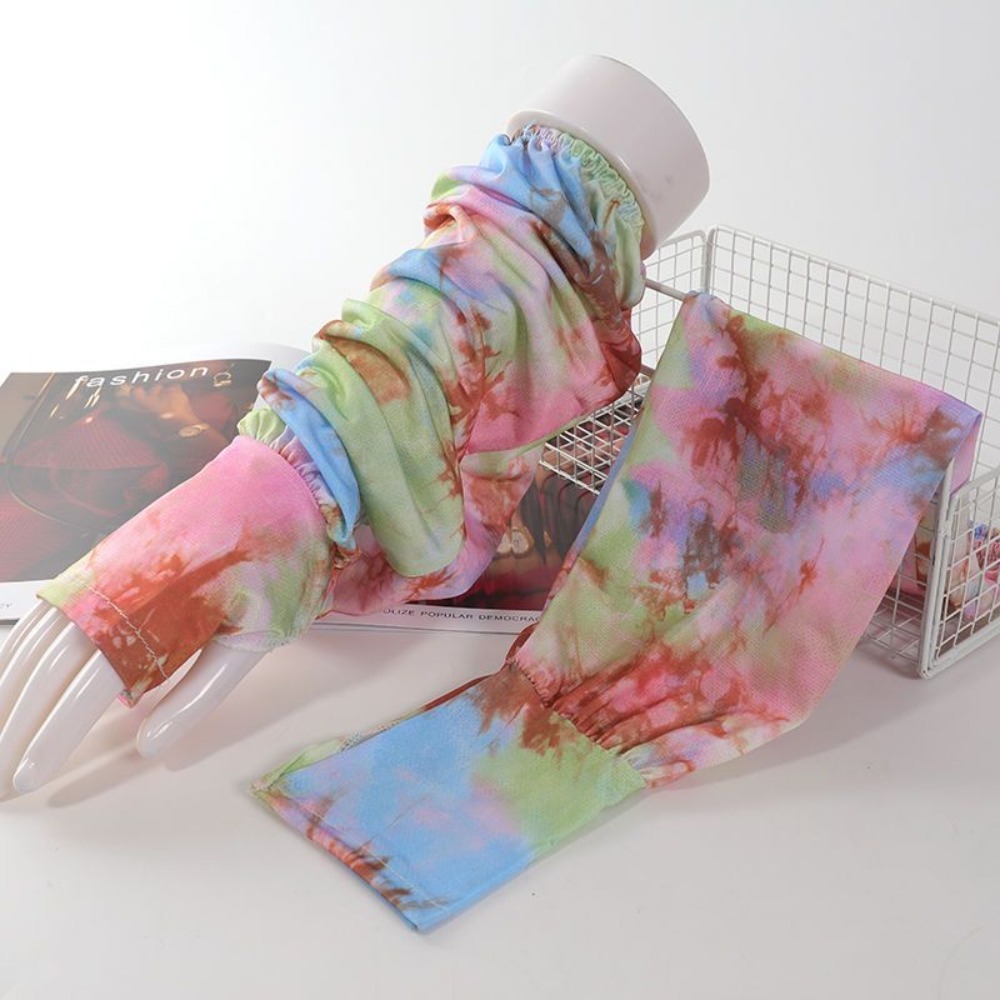 Cycling Glove - Tie Dyeing Long Ice Silk Sleeves